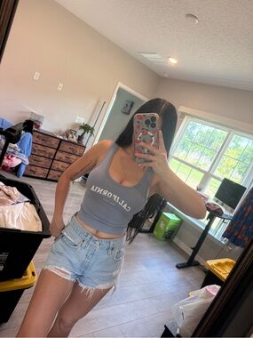 Levi’s 501 light washed high waisted denim shorts